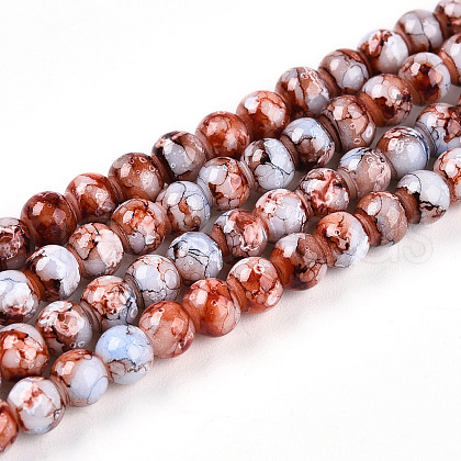 Baking Painted Glass Beads Strands X-DGLA-N003-4mm-A03-1