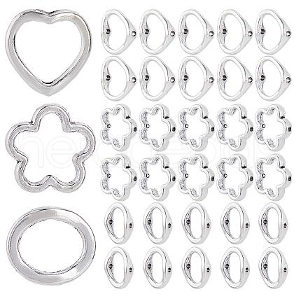 SOFPLATE 120Pcs 3 Styles Tibetan Style Alloy Bead Frames TIBE-SP0001-13-1