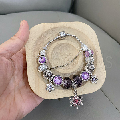 Snowflake Alloy European Beads Charm Bracelets FS-WG690AF-01-1