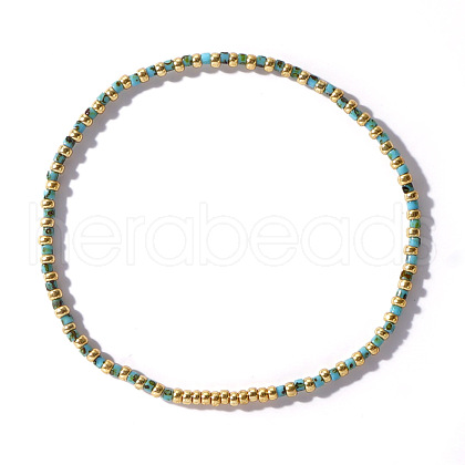 DB Flat Round Seed Beads Stretch Bracelets for Women MP5694-01-1