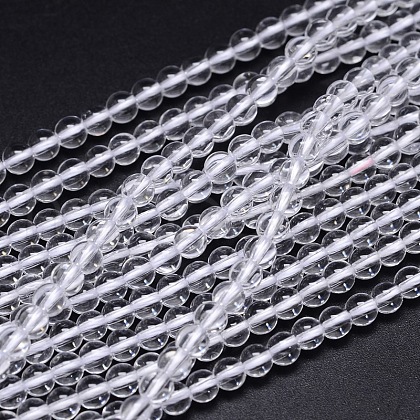Round Natural Grade A Quartz Crystal Beads Strands G-H1648-4mm-01N-A-1