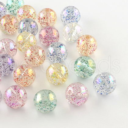 Round AB Color Transparent Acrylic Beads X-TACR-D005-12mm-M-1