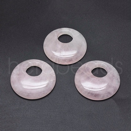 Natural Rose Quartz Pendants G-P384-A-1