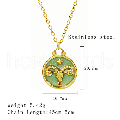 Stainless Steel Enamel Constellation Pendant Necklaces DJ0261-2-1-1