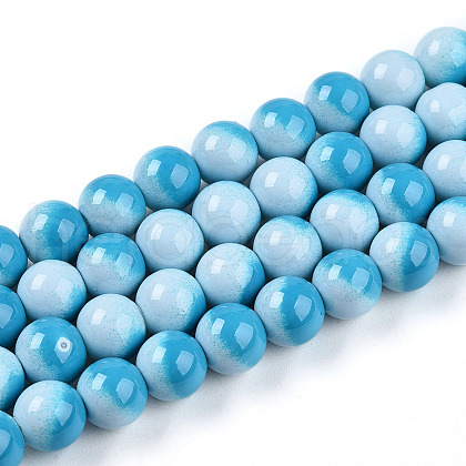 Baking Painted Glass Beads Strands DGLA-N012-8mm-05-1
