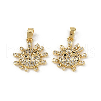 Brass Micro Pave Cubic Zirconia Pendants KK-C093-11G-1
