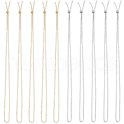 SUNNYCLUE 10Pcs 2 Colors 304 Stainless Steel Slider Necklace Making NJEW-SC0001-10-1