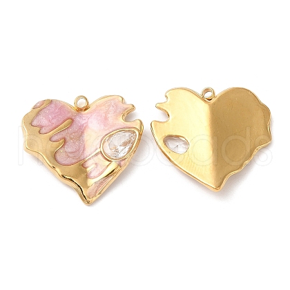 304 Stainless Steel Enamel Pendants STAS-K256-07G-03-1