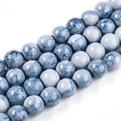 Baking Painted Glass Beads Strands X-DGLA-N003-10mm-C07-1
