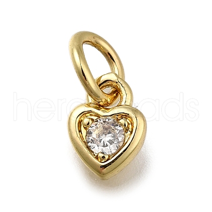 Brass Micro Pave Clear Cubic Zirconia Pendants ZIRC-I070-022G-1