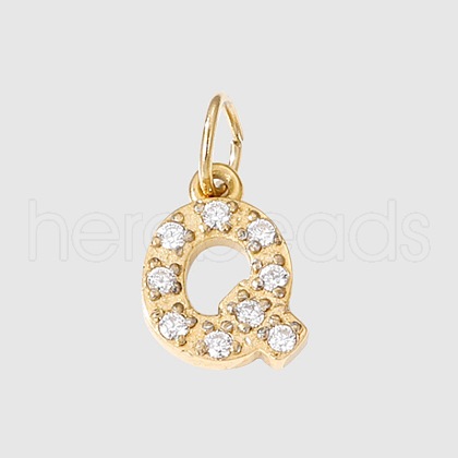 Stainless Steel Cubic Zirconia Pendants with Jump Rings X-FIND-PW0024-08Q-1
