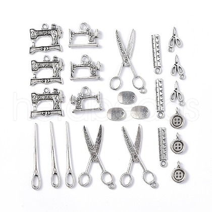 Sewing Machine series Tibetan Style Alloy Pendants TIBEP-E003-01AS-1