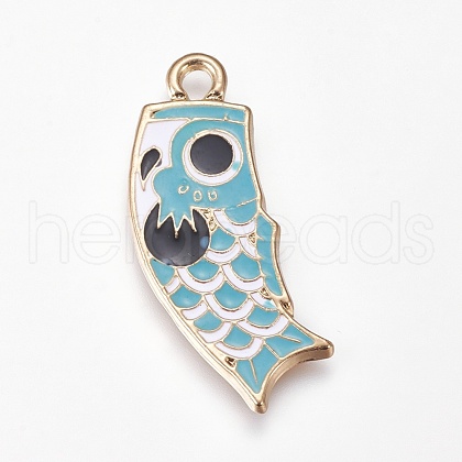 Alloy Enamel Pendants ENAM-O035-06G-B-1