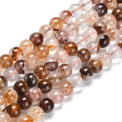 Natural Yellow Hematoid Quartz/Golden Healer Quartz Beads Strands G-P497-02C-02-1