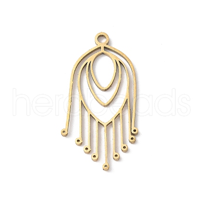 304 Stainless Steel Filigree Pendants STAS-K298-05G-1