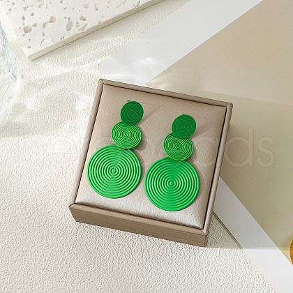3-Round Alloy Dangle Stud Earrings FS-WG460DD-07-1