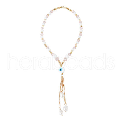 Glass & Pearl Beaded Car Hanging Decorations HJEW-DR00019-1