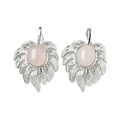 Natural Rose Quartz Pendants G-L623-04P-10-1