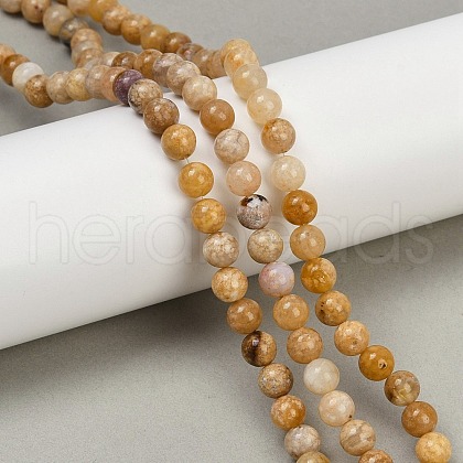 Natural Agate Beads Strands G-U026-A07-6mm-1
