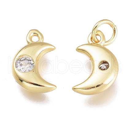Brass Micro Pave Cubic Zirconia Charms KK-M206-26G-04-1