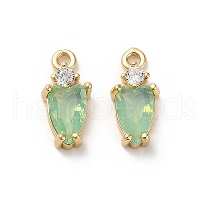 Brass Micro Pave Cubic Zirconia Pendants KK-P301-02G-02-1