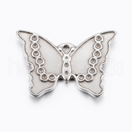 304 Stainless Steel Pendant Enamel & Rhinestone Settings STAS-E421-019P-1