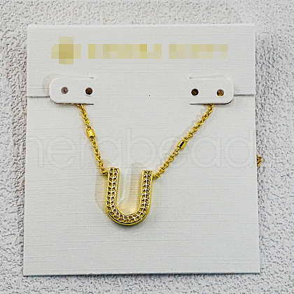 Brass Initial Pendant Necklaces for Women FS-WG8E27F-21-1