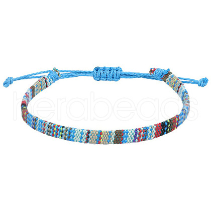 Adjustable Bohemian Style Cotton & Linen Cord Braided Bracelets for Friendship OB0004-16-1