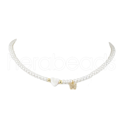 Brass Micro Pave Grade AAA Cubic Zirconia Letter Pendant Necklaces NJEW-JN04771-23-1