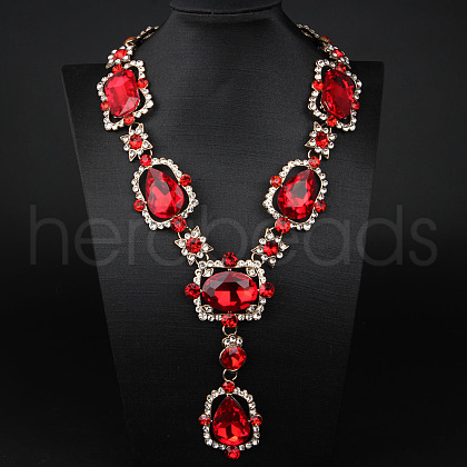 Alloy & Glass Pendant Necklaces for Women FS-WGBD771-01-1