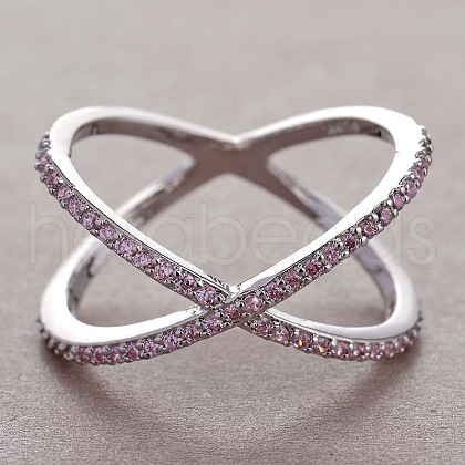 Simple Style Brass Cubic Zirconia Finger Rings FS-WG32029-09-1