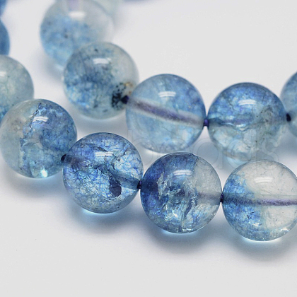 Dyed Round Natural Crackle Quartz Beads Strands G-K084-6mm-03A-1