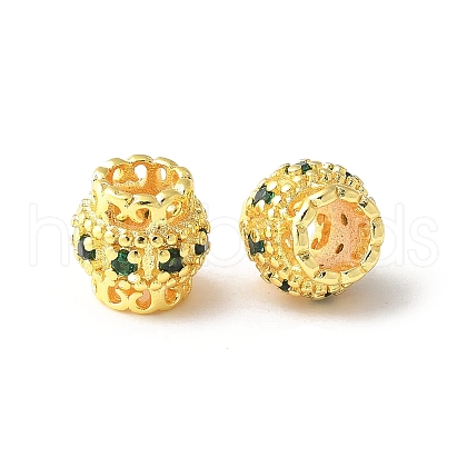 Brass Micro Pave Cubic Zirconia Bead KK-U067-08G-02-1