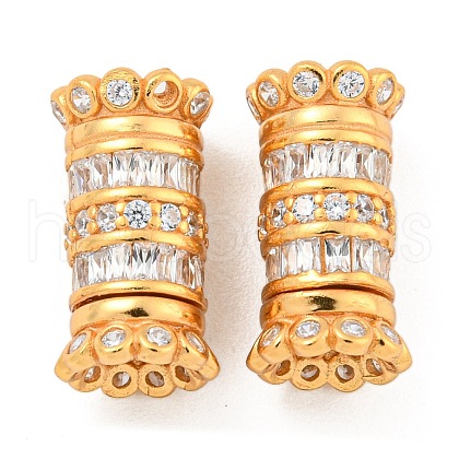 925 Sterling Silver Micro Pave Cubic Zirconia Screw Clasps STER-U001-05A-G-1