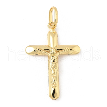 Cross Brass Pendants KK-M327-07B-G-1