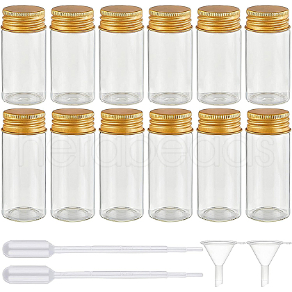BENECREAT Round Glass Storage Containers for Cosmetic GLAA-BC0001-12B-1