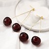 Brass Acrylic Stud Dangle Earrings for Women EJEW-G430-04G-1