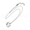 304 Stainless Steel Crystal Rhinestone Rocking Horse Pendant Necklaces for Women NJEW-F339-02P-2