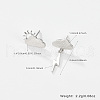 Anti-Tarnish Rhodium Plated 925 Sterling Silver Ear Studs UK6907-2-2