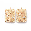 Brass Micro Pave Clear Cubic Zirconia Pendants KK-N232-153-NF-1