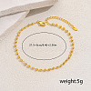 Elegant Brass Ball Link Chain Anklets for Women's Daily Commute Outfit JB5615-1-4