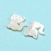 Natural Sea White Shell Cat Charms SHEL-D079-04-3