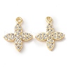 Brass Micro Pave Clear Cubic Zirconia Pendants KK-Q031-31G-01-1