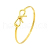 Adjustable Bowknot Brass Torque Bangles for Women BJEW-Z074-01G-1