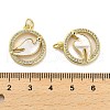 Brass Micro Pave Clear Cubic Zirconia Pendants KK-K365-01G-01-3