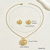 Stainless Steel Round Pendant Necklaces & Stud Earring Sets for Women EN9770-4
