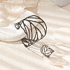 Hollow Out Leaf Alloy Cuff Bangles & Cuff Rings Sets FS-WGC430D-01-1