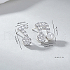 Elegant Musical Note 925 Sterling Silver Stud Earrings ES8600-5