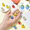 5Pcs Copper Wired Glass Seed Beaded Strawberry Pendants PALLOY-CJ00087-2