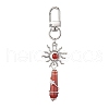 Copper Wire Wrapped Natural Carnelian Pointed Bullet Pendant Decorations HJEW-JM03104-06-4